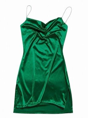 Zaful Emerald Green Satin Slip Dress Size 8